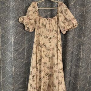 Selkie cream and pink floral day dress